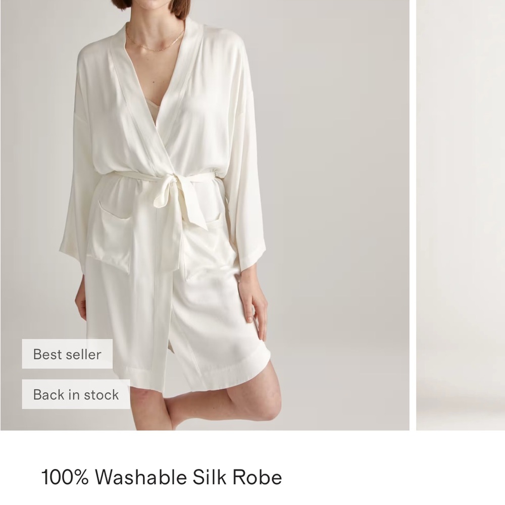 Washable Silk Wrap Robe in Blush - Women’s Lightweight Lounge Robe